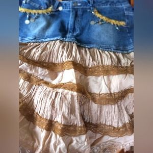 Jean Sequence Vintage Above Knee Skirt